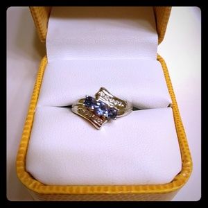 Diamond and 3 Stone Sapphire Ring